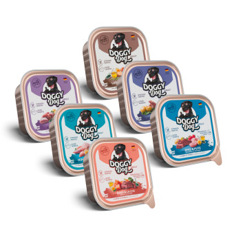 24x150g Doggy Dog Adult nedves kutyatáp mix (6 változattal) - Kisállat kiegészítők webáruház - állateledelek