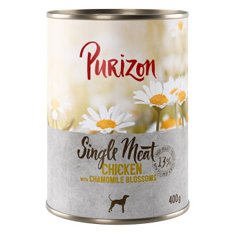 24x400g Purizon nedves kutyatáp 10% kedvezménnyel - Single Meat csirke & kamillavirág - Kisállat kiegészítők webáruház - állateledelek