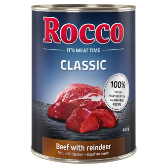24x400g Rocco Classic nedves kutyatáp- Marha & rénszarvas - Kisállat kiegészítők webáruház - állateledelek