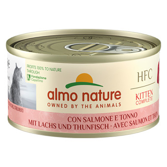24x70g Almo Nature HFC Complete Kitten Lazac & tonhal nedves macskaeledel - Kisállat kiegészítők webáruház - állateledelek