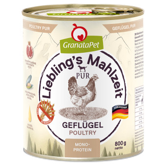 24x800g GranataPet Liebling's Mahlzeit PUR szárnyas nedves kutyatáp - Kisállat kiegészítők webáruház - állateledelek