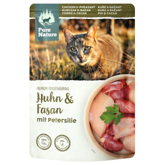 24x85g Pure Nature Feline Csirke & fácán nedves macskaeledel - Kisállat kiegészítők webáruház - állateledelek