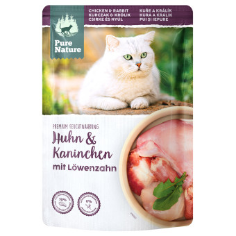 24x85g Pure Nature Feline Csirke & nyúl nedves macskaeledel - Kisállat kiegészítők webáruház - állateledelek