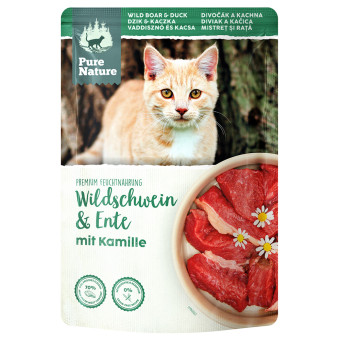 24x85g Pure Nature Feline Vaddisznó & kacsa nedves macskaeledel - Kisállat kiegészítők webáruház - állateledelek