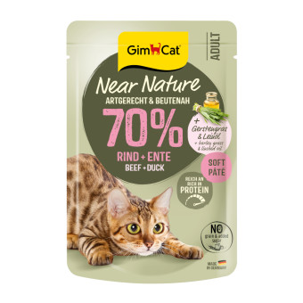 32x85g GimCat Near Nature Marha & kacsa nedves macskatáp - Kisállat kiegészítők webáruház - állateledelek