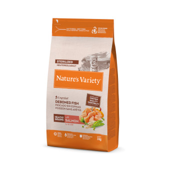 3kg Nature's Variety Healthy Grains Sterilized lazac száraz macskatáp - Kisállat kiegészítők webáruház - állateledelek