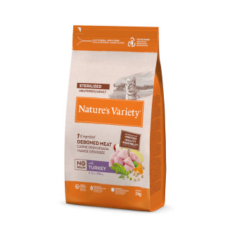 3kg Nature's Variety No Grain Sterlised pulyka száraz macskatáp - Kisállat kiegészítők webáruház - állateledelek