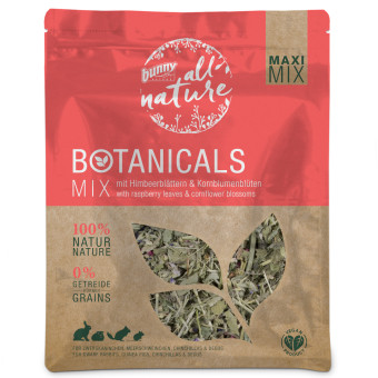 3x400g Bunny All Nature Botanicals Maxi Mix málnalevél és búzavirágszirom kisállatoknak - Kisállat kiegészítők webáruház - állateledelek