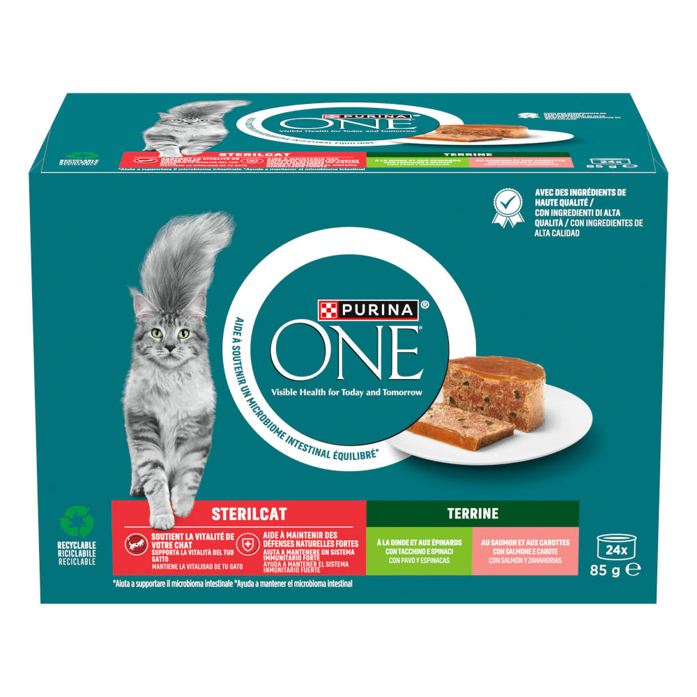 48x85g PURINA ONE SterilCat nedves macskatáp vegyesen - Kisállat kiegészítők webáruház - állateledelek