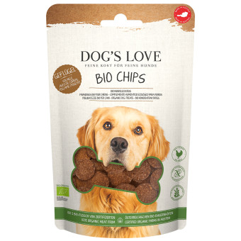12x150g Dog's Love Chips bio szárnyas kutyasnack - Kisállat kiegészítők webáruház - állateledelek