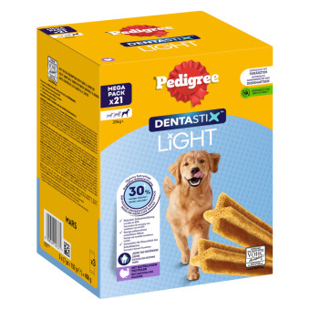 126db Pedigree Dentastix Light: Dental Chews nagytestű kutyáknak (>25 kg) kutyasnack - Multipack (126 darab) - Kisállat kiegészítők webáruház - állateledelek