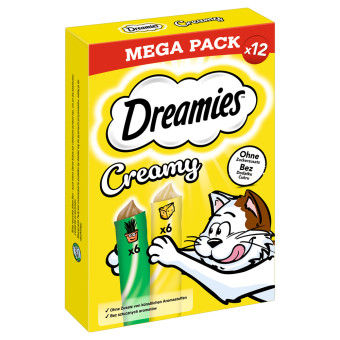 84x10g 4x10g Dreamies Creamy Snacks macskamenta & sajt jutalomfalat macskáknak - Kisállat kiegészítők webáruház - állateledelek