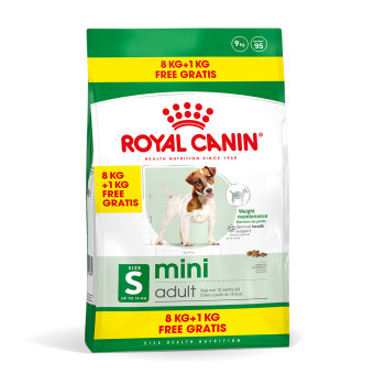 9kg Royal Canin Size Mini Adult száraz kutyatáp 8+1kg ingyen - Kisállat kiegészítők webáruház - állateledelek
