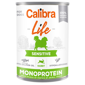 Calibra Dog Life Adult 12 x 400 g - Sensitive nyúl - Kisállat kiegészítők webáruház - állateledelek