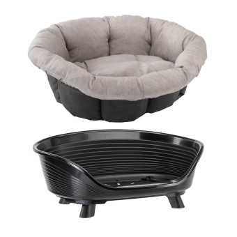 Ferplast Siesta Deluxe kutyakosár+tweed bézs ágybetét+lábak
