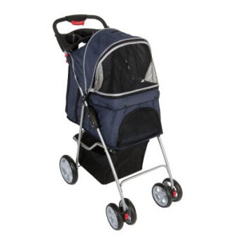 Kutya Babakocsi - Sporty Pet Stroller kis testű kutyáknak - Sötétkék / világosszürke - Kisállat kiegészítők webáruház - állateledelek