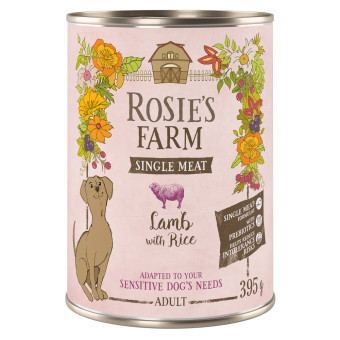 Rosie's Farm Single Meat Adult gazdaságos csomag 24 x 395 g - Bárány & rizs - Kisállat kiegészítők webáruház - állateledelek