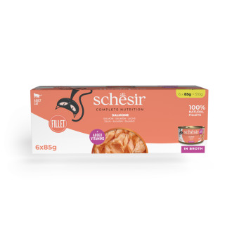 Schesir Complete Nutrition Filet hús- vagy hallében 24 x 85 g - Lazac - Kisállat kiegészítők webáruház - állateledelek