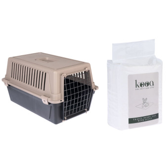 TIAKI Luna szállítóbox kutyáknak+15db kooa illatosított kölyökbetét utazáshoz szettben - Kisállat kiegészítők webáruház - állateledelek