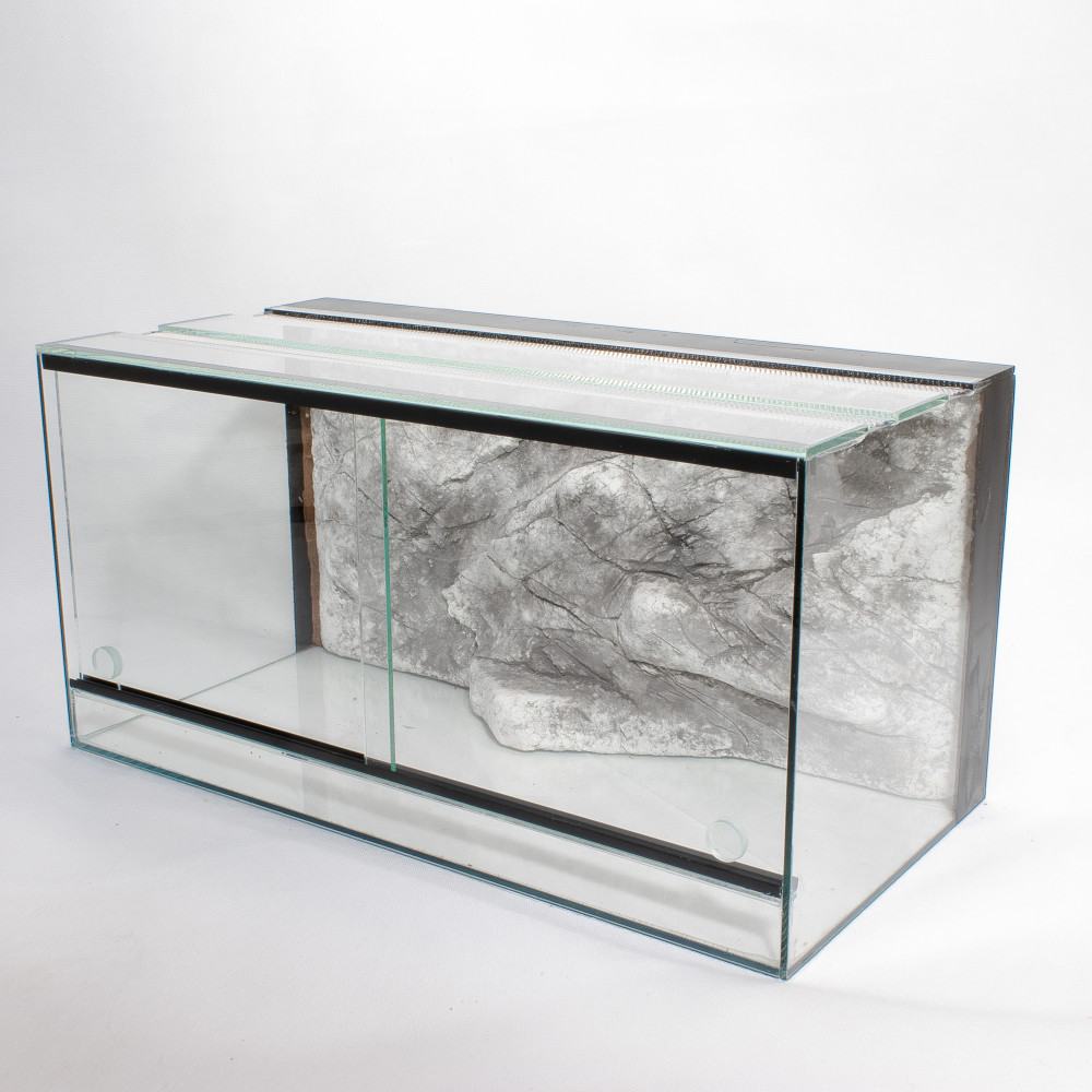 Kisállat webáruház - 100 x 50 x 50 cm | Prémium minőségű terrárium | 3D sziklaháttérrel termékek