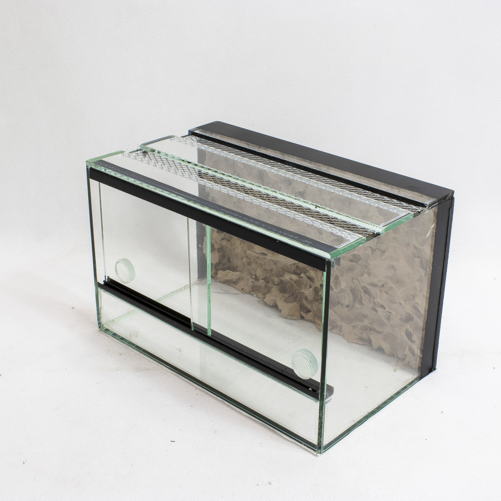 Kisállat webáruház - 50 x 30 x 30 cm | Prémium minőségű terrárium | 2D sziklaháttérrel termékek