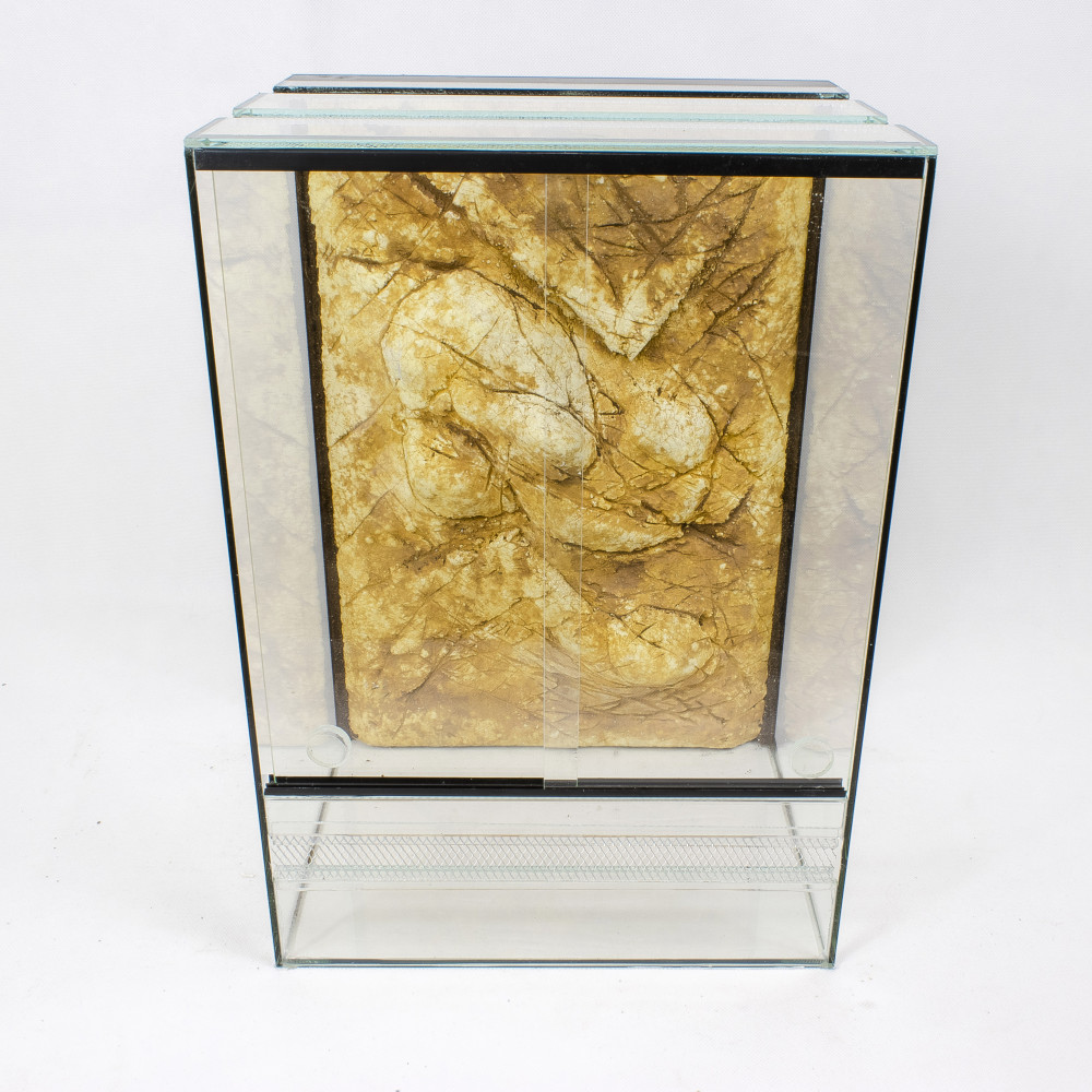 Kisállat webáruház - 65 x 50 x 90 cm | Prémium minőségű terrárium | 3D sziklaháttérrel termékek