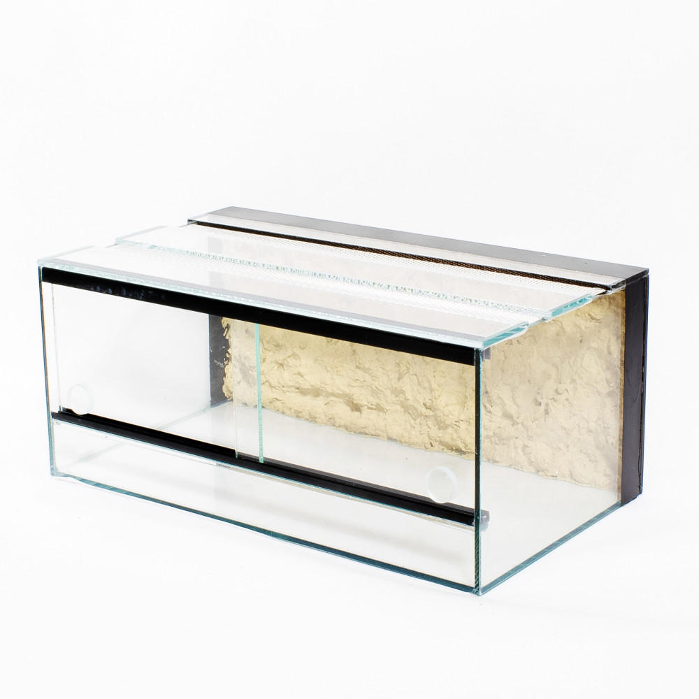 Kisállat webáruház - 70 x 40 x 30 cm | Prémium minőségű terrárium | 2D sziklaháttérrel termékek