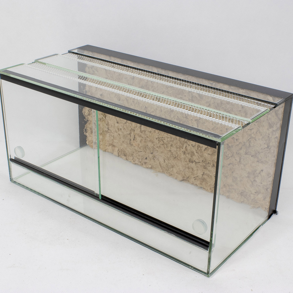 Kisállat webáruház - 80 x 40 x 40 cm | Prémium minőségű terrárium | 2D sziklaháttérrel termékek