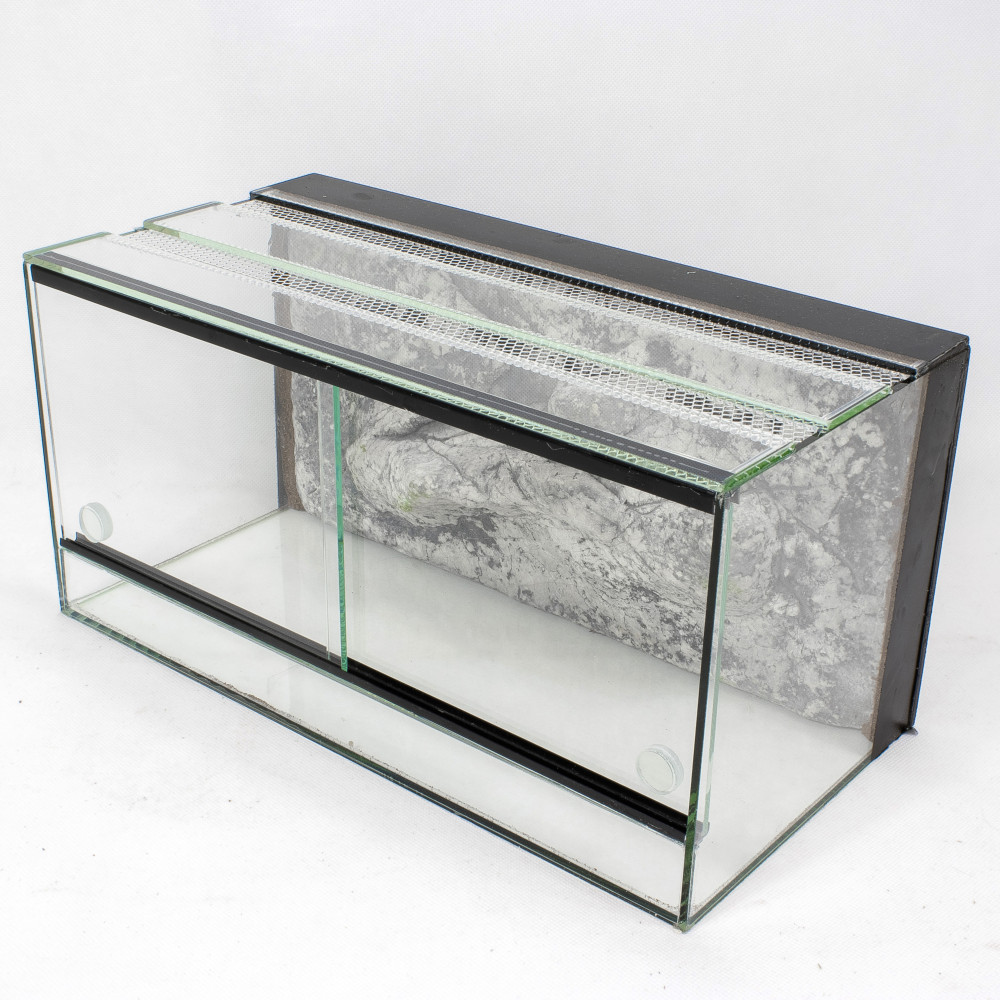 Kisállat webáruház - 80 x 40 x 40 cm | Prémium minőségű terrárium | 3D sziklaháttérrel termékek