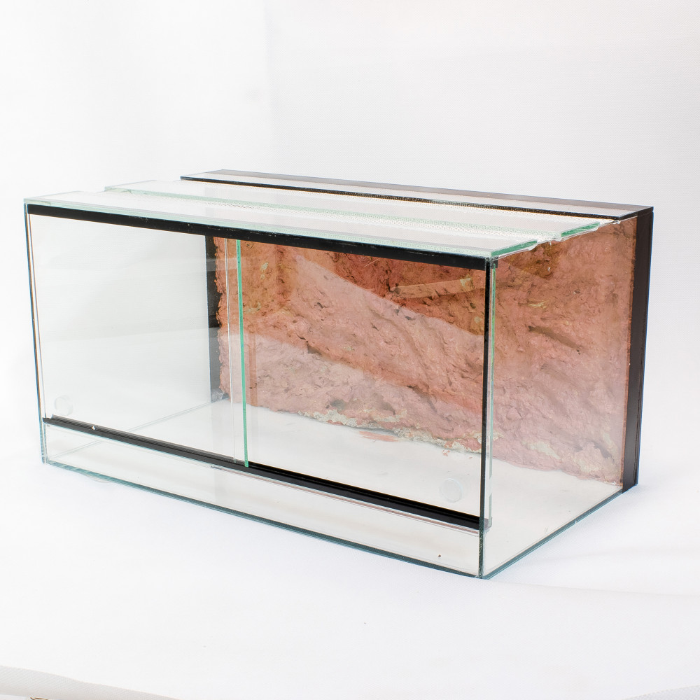 Kisállat webáruház - 90 x 50 x 40 cm | Prémium minőségű terrárium | 2D sziklaháttérrel termékek