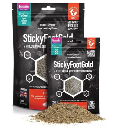 Kisállat webáruház - ARCADIA | EARTH PRO STICKYFOOT GOLD | Gekkótáp - 180 g termékek