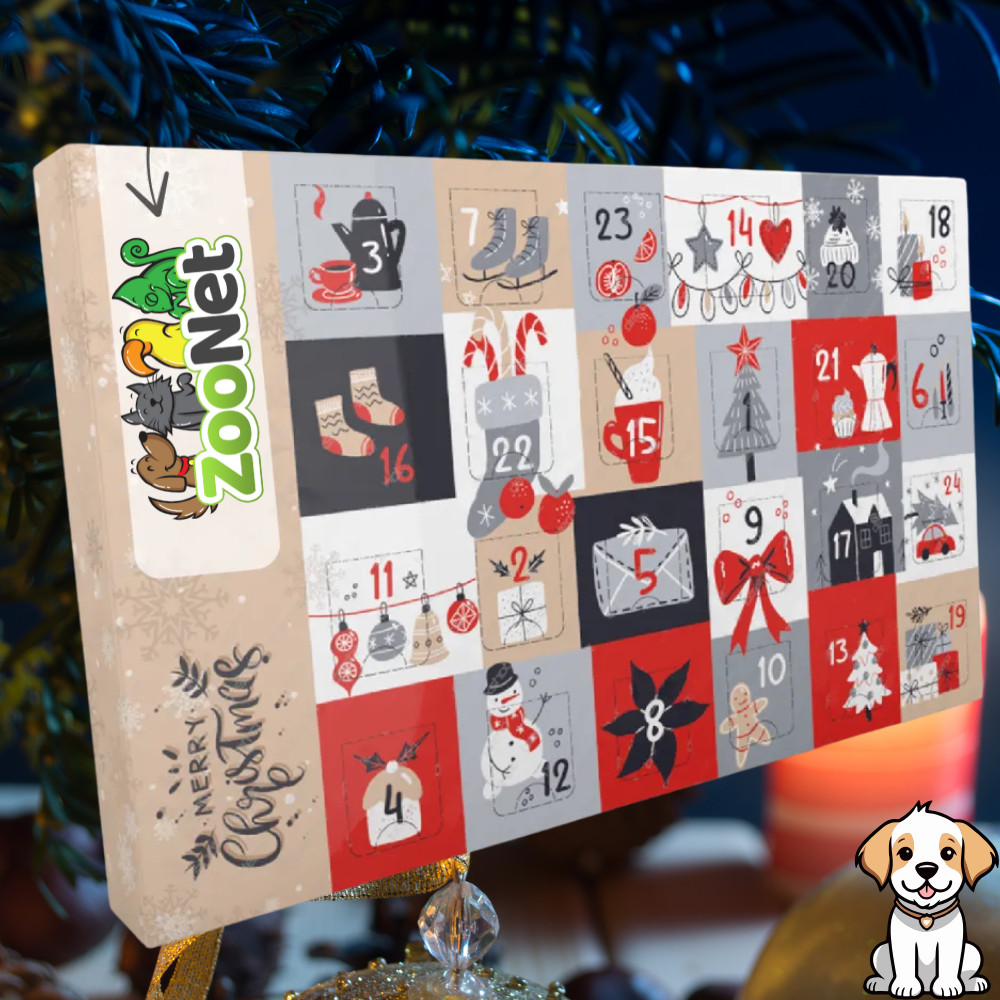 Kisállat webáruház - Adventi naptár kutyáknak – Egyedileg összeállított, természetes finomságokkal - 480 g termékek