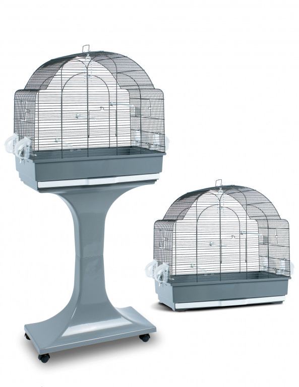 Kisállat webáruház - Állványos madárkalitka görgőkkel Chiara szürke - 53 x 32 x 80 +70 cm termékek