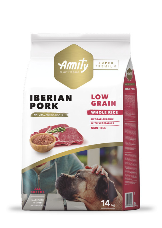 Kisállat webáruház - Amity | Hypoallergen Adult Iberian Pork kutyatáp -14 kg termékek