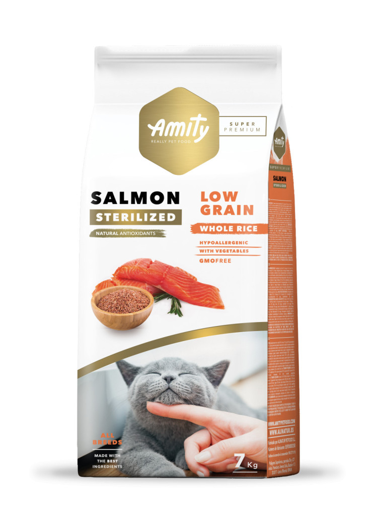 Kisállat webáruház - Amity Hypoallergen Cat Salmon Sterilized 7 kg macskatáp termékek