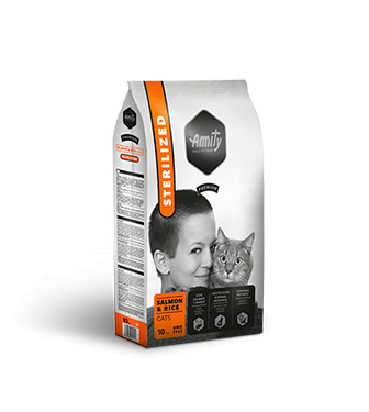 Kisállat webáruház - Amity Premium Cats Salmon Sterilized 10 kg macskatáp termékek