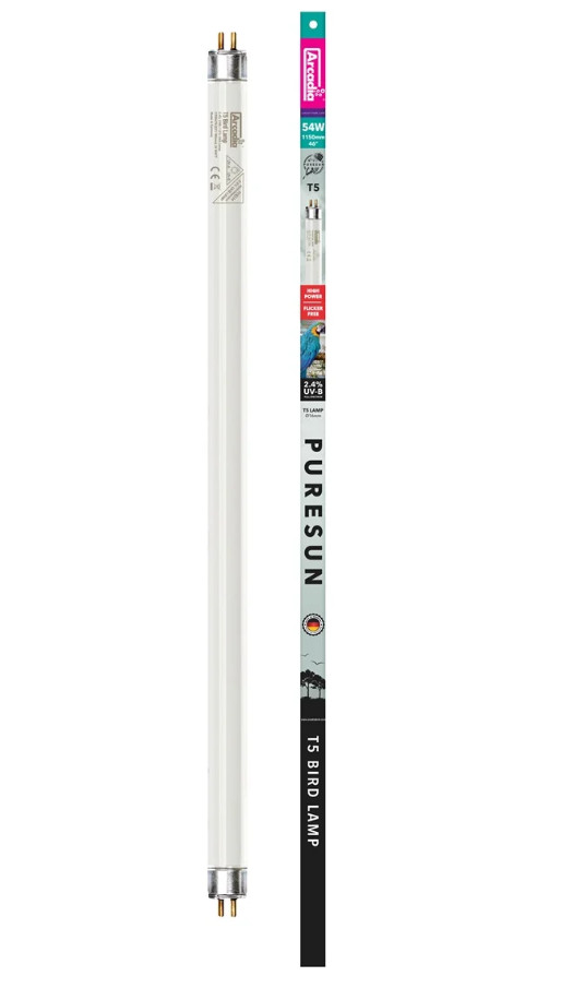 Kisállat webáruház - Arcadia | BIRD LAMP T5 HIGH OUTPUT UVB | Teljes spektrumú UVB fénycső beltéri díszmadarak számára – 54 W/115 cm termékek