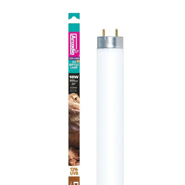 Kisállat webáruház - Arcadia | D3+ Reptile Lamp | UVB fénycső sivatagi hüllők számára 12 % - 18 W/60 cm termékek