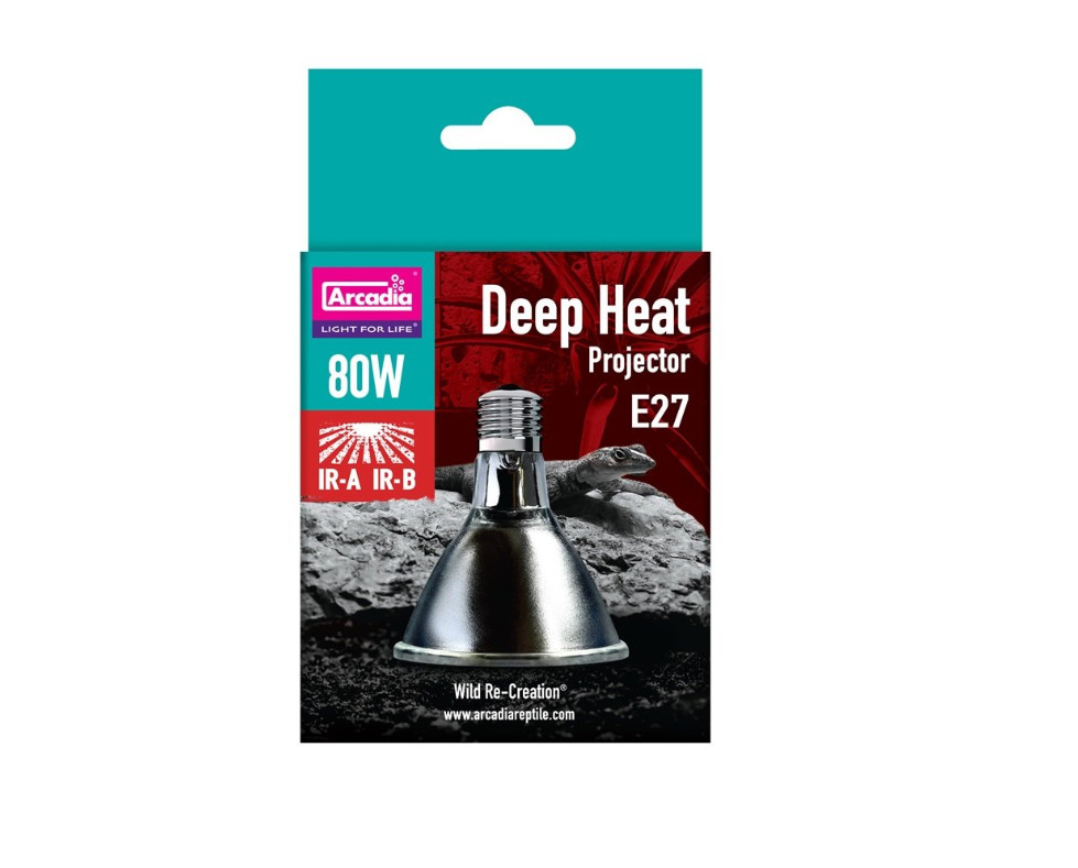 Kisállat webáruház - Arcadia | DEEP HEAT PROJECTOR | Speciális infravörös melegítő izzó nappali és éjszakai hüllők számára - 80 W termékek