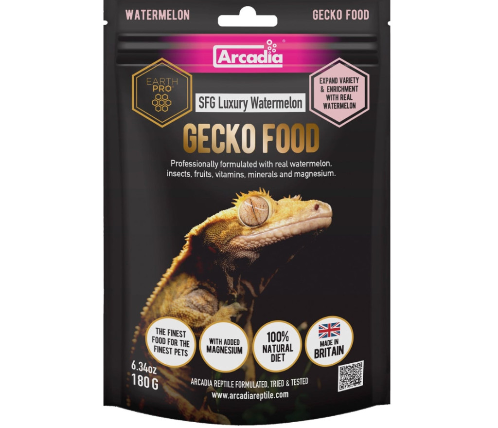Kisállat webáruház - Arcadia | Earth Pro Stickyfoot Gold Luxury Watermelon | Luxus görögdinnye ízesítésű komplett táp gekkóknak – 180 g termékek