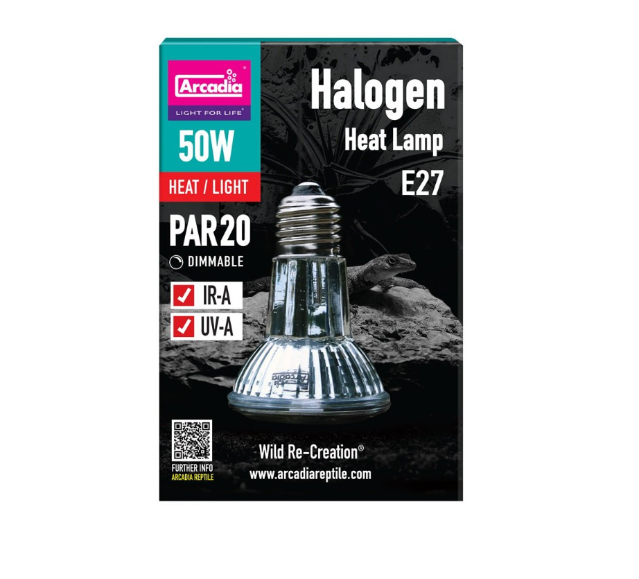 Kisállat webáruház - Arcadia | Halogen Basking Spot | Halogén melegítő izzó terráriumi hüllők számára (E27) - 50 W termékek