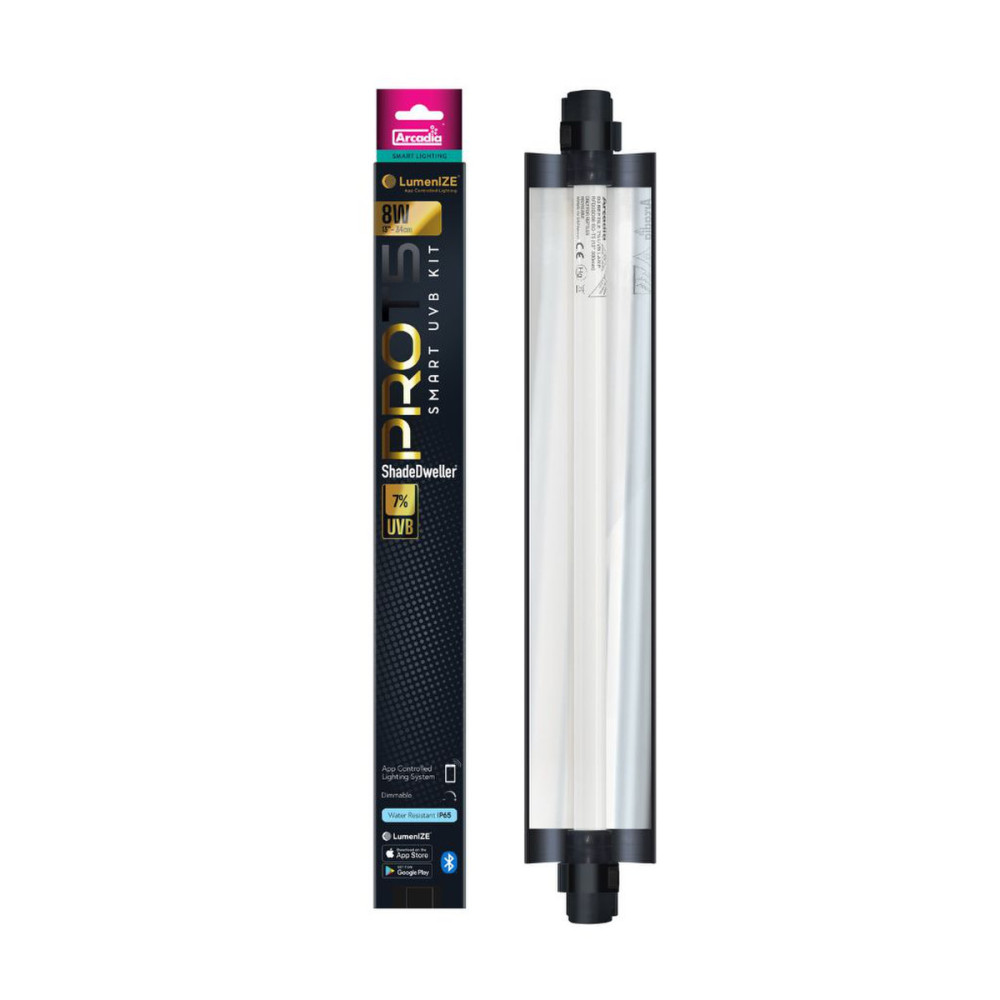 Kisállat webáruház - Arcadia | Lumenize Pro T5 UVB Kit ShadeDweller | Automatizált, dimmelhető UVB világítás nappali hüllők terráriumába 7% – 8 W / 30 cm termékek