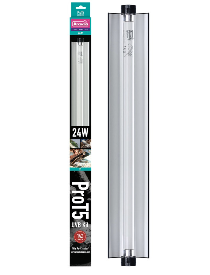 Kisállat webáruház - Arcadia | PRO T5 UVB Kit | Magas teljesítményű T5 UVB fénycső készlet hüllők számára 14% - 24 W/550 mm termékek