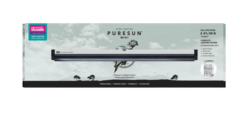 Kisállat webáruház - Arcadia | Puresun Bird Lamp Kit Midi | Teljes spektrumú UVB világítás szett díszmadaraknak – 14 W termékek