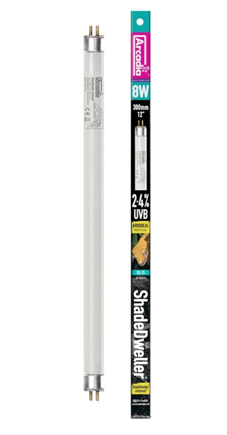 Kisállat webáruház - Arcadia | Shadedweller Arboreal UVB Lamp | Alacsony UV-B fénycső árnyékkedvelő hüllők számára 2.4% – 8 W/30 cm termékek