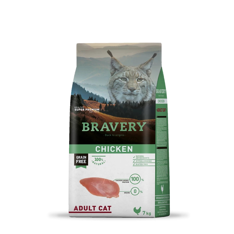 Kisállat webáruház - Bravery Cat Chicken Adult 7 kg macskatáp termékek