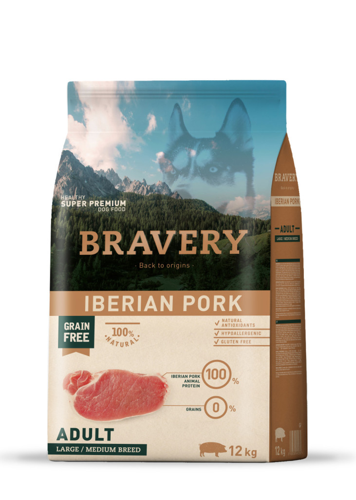 Kisállat webáruház - Bravery Iberian Pork Adult Large/Medium Breeds 12 kg kutyatáp termékek