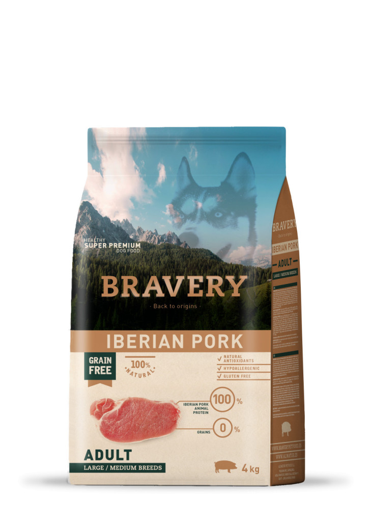 Kisállat webáruház - Bravery Iberian Pork Adult Large/Medium Breeds 4 kg kutyatáp termékek