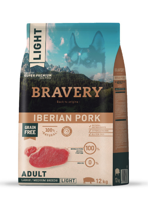 Kisállat webáruház - Bravery Iberian Pork LIGHT Adult Large/Medium Breeds 12 kg kutyatáp termékek