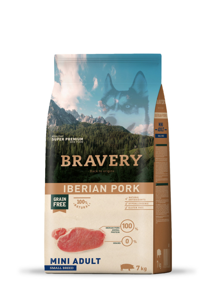 Kisállat webáruház - Bravery Iberian Pork Mini Adult Small Breeds 7 kg kutyatáp termékek